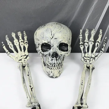 1 Adet Plastik Kafatası Başkanı Heykelcik Heykeli Yapay Korkunç kemik iskeleti Dekoratif Heykel Bar Partisi için Ev Cadılar Bayramı Dekor
