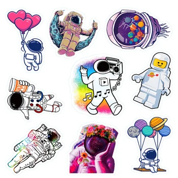 10/30/50/100 ADET Serin Astronot Uzay Graffiti Su Geçirmez Çıkartmalar DIY Kaykay Dizüstü Gitar Telefon Araba Çocuk Karikatür Sticker Oyuncak