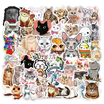10/40/80 adet Kawaii Kedi Çıkartmalar Oyuncaklar Sevimli Karikatür Hayvan Çıkartmaları DIY Günlüğü Defteri Kaykay Dizüstü Telefon Araba Sticker Çocuklar İçin