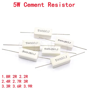10 adet 5W 5 % Çimento Direnci Güç Direnci 1.8 R 2R 2.2 R 2.4 R 2.7 R 3R 3.3 R 3.6 R 3.9 R 1.8 2 2.2 2.4 2.7 3 3.3 3.6 3.9 ohm