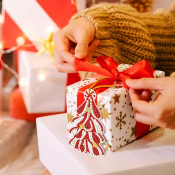 10 adet DIY Elmas Boyama Noel Süslemeleri Noel Ağacı Kolye Seti Süslemeleri Sırt Çantası Kolye Yılbaşı Hediyeleri