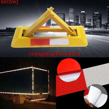10 Adet Uyarı Araba Kamyon Yansıtıcı Etiket Şerit Oto Malzemeleri Gece Sürüş Güvenliği Güvenli Kırmızı Beyaz 4.5 * 30cm