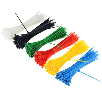 100 Adet / paket kablo bağı 3 * 150 Kendinden Kilitleme Plastik Conta Renkli Naylon bağ teli Kablo Zip 3x150mm Genişlik 2.5 MM Uzunluk 15CM
