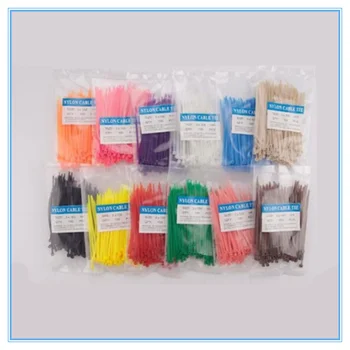 100 adet / torba Renkli 3x100MM Kendinden Kilitleme Plastik Naylon Tel kablo bağı Zip kablo bağı s Hattı Fabrika Standart SelfLlocking