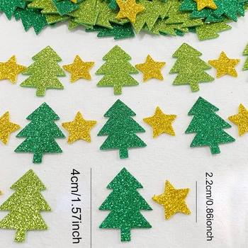 100 ADET Yeni Noel Ağacı Glitter Köpük Çıkartmalar Zanaat Malzemeleri Çocuklar Noel Partisi Dekorasyon DIY Erken Öğrenme Eğitici Oyuncaklar