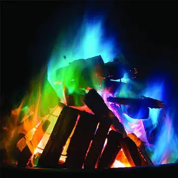 10g / 15g / 25g Sihirli Yangın Renkli Alevler Tozu Şenlik Ateşi Poşet Piroteknik Sihir Açık Kamp Yürüyüş Survival Araçları