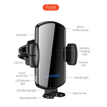 15W Qİ Kablosuz Hızlı Şarj Aı Konuşma Cep telefon tutucu Standı Araba Akıllı Ses Hızlı Şarj iPhone Samsung Huawei Xiaomi