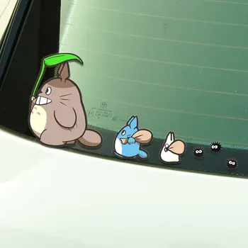 18cm * 9cm Tonari Hiçbir Totoro Araba Çıkartmaları Şekillendirici Anime Çizgi Roman Hellaflush Otomatik Pencere Çıkartmaları Vinil Cam Aksesuarları