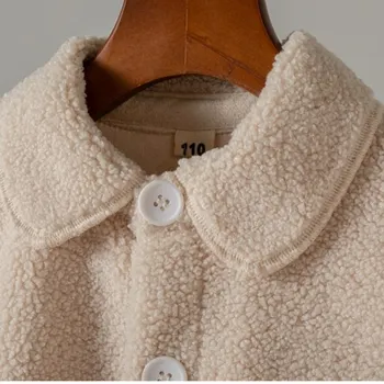 2 Bahar Sonbahar Kış Kız Giyim dış Giyim Ceket Kalın Gömlek moda Bebek Kız Ceket Polar Bebek Çocuk Sıcak Koyun-10Y