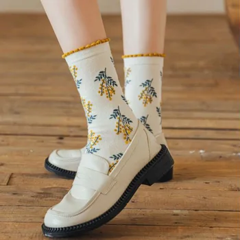2 Çift Kawaii Moda kadın çorapları Sevimli Baskı Uzun Çorap Paketi Kış Komik Hediye Harajuku Tarzı Lüks Bisiklet Kız Sokak Sokken