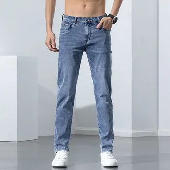 2022 Yeni Kış ve Sonbahar erkek Streç Skinny Jeans Yeni Bahar Moda Rahat Pamuklu Denim Slim Fit Pantolon Erkek Pantolon