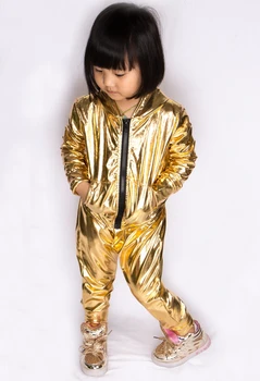 2022 Yeni Moda Çocuklar Harem Hip Hop Dans Pantolon çocuk giyim Sweatpants Performans Kostümleri Bebek Spor Altın Pantolon