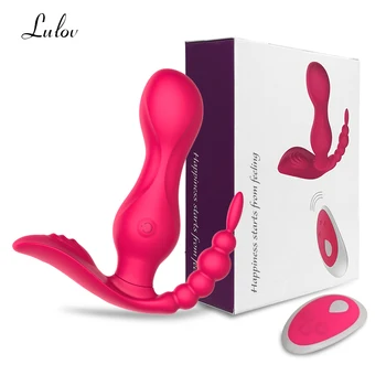 3 in 1 Kablosuz G Noktası Uzaktan Kumanda Vibratör Kadınlar için Klitoris Stimülatörü Giyilebilir Külot Yapay Penis Erotik Seks Oyuncakları yetişkinler İçin
