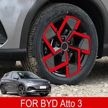 4 adet Araba Tekerlek Sticker BYD Atto 3 EV 2022 2023 Otomobil Tam Kapak 18 İnç tekerlek göbeği Etiket