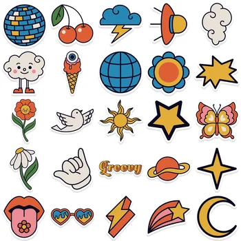 50 adet Sevimli Hippi Sanat Sticker Karikatür Çıkartmalar Çıkartması DIY Kaykay Dizüstü Bavul Buzdolabı Telefon Araba Klasik çıkartmalar