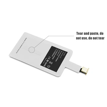 5W Qi Kablosuz Şarj Alıcısı Samsung Huawei Xiaomi için Evrensel mikro USB Tip-C Hızlı Kablosuz şarj adaptörü