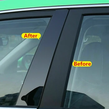 6 Adet Araba Kapı Pencere Pillar Mesajları Trim Sticker Kapakları Parlak Siyah Oto Dış Parçaları KİA Optima 2011 için 2012 2013
