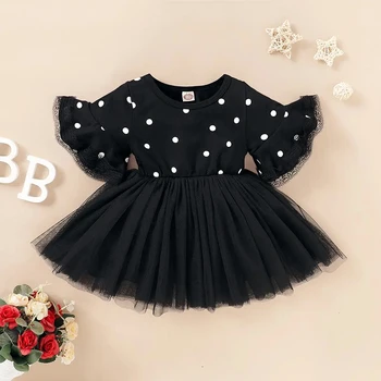 Aile Eşleştirme Kıyafetler Bebek Kız Nokta Avrupa Amerikan Prenses Elbise Doğum Günü Partisi Yaz Kardeş Kıyafet Kız Kıyafet