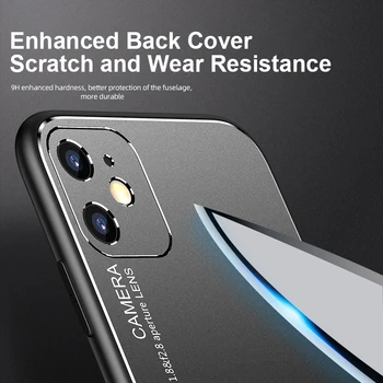 Alüminyum Alaşımlı Metal Telefon Kılıfı için iPhone 11 Pro Max X XS Max XR SE 2 2020 8 7 6s 6 Artı Anti-Fall Mat arka kapak Kılıfları