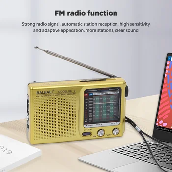 AM / FM / SW Taşınabilir Retro Radyo Kumandalı Kapalı, Açık ve Acil Kullanım için Radyo Hoparlör ve Kulaklık Jakı