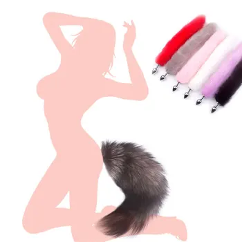 Anal Plug Gerçek tilki kuyruğu Ayrılabilir Cosplay anal tıkacı Seks Kuyruk Yetişkin Ürünleri Anal Seks kadın için oyuncaklar Çiftler Erkekler Seksi Dükkanı