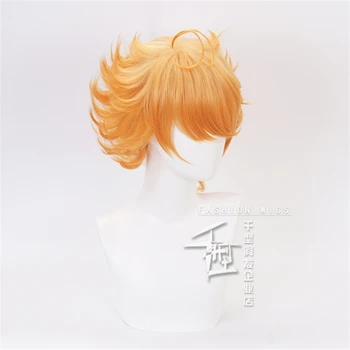 Anime Söz Verdi Neverland Emma Peruk Kısa Altın Degrade Koyu Sarı Saç Cosplay Peruk + Peruk Kap