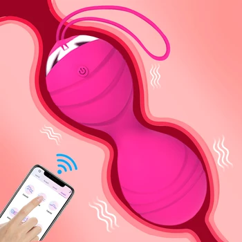 APP Uzaktan Kumanda Vajina Topları Vibratör Kadın Vajinal Sıkı Egzersiz Kegel Topu 10 frekans Titreşimli Yumurta Seks Oyuncakları Kadınlar İçin