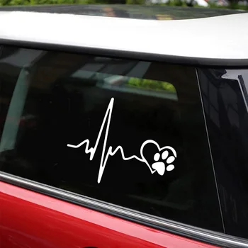 Araba Dekorasyon Yeni Kalp Atışı Sevimli Köpek Ayak İzleri Yaratıcı Vinil Araba Sticker Çıkartmaları Komik Araba Sticker Çıkartması 13 * 10.3 cm