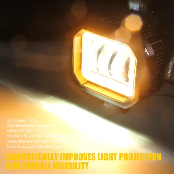 Araba Kare melek gözü led ışık Su Geçirmez Motosiklet Spot offroad kamyoneti Sürüş Otomobil Tekne Çalışma ışığı Gece Lambası 12V