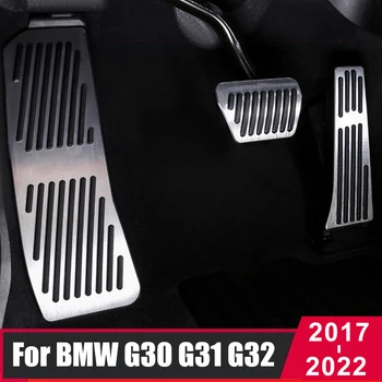 Araba pedalları koruyucu örtü s BMW 5 6 Serisi İçin G30 G31 G32 5GT 6GT Ayak Gaz Yakıt Fren Footrest Pedalı el tutamağı kapağı Aksesuarları