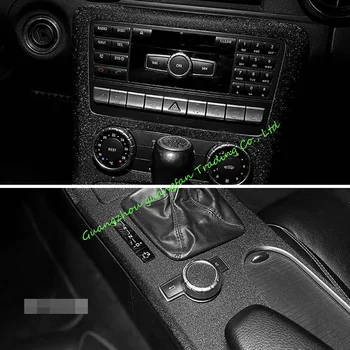 Araba-Styling Yeni 5D Karbon Fiber Araba İç Merkezi Konsol Renk değişim kalıp Sticker Çıkartmaları Mercedes SLK R172 2011-2016