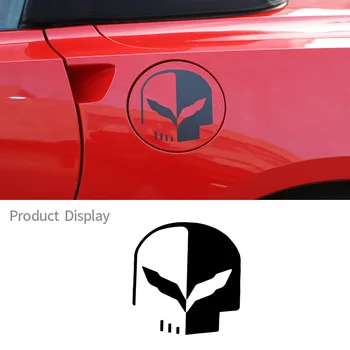 Araba yakıt depo kapağı Dekoratif Sticker Kişiselleştirilmiş Yaratıcı Logo Tarzı 1 Parça Set Chevrolet Corvette İçin C7-2019