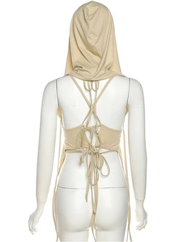ArtSu İki parçalı Set Yaz Elbise Kadınlar İçin Frenulum Kolsuz Halter Ekleme Off-omuz Yelek + Kap Streetwear ANDYVE1104