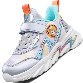 Açık Çocuk koşu ayakkabıları Kızlar İçin Yeni Bahar Moda Deri Rahat Yürüyüş Sneakers Çocuk Nefes Konfor Spor 26-37