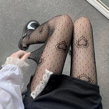 Aşk Çiçek Örgü Kawaii Japon Kız Lolita Ins Çorap Sevimli Beyaz Külotlu Bahar Yaz Ultra ince Şeffaf Çorap