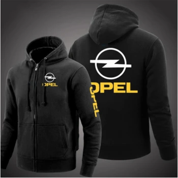 Bahar Sonbahar OPEL araba logosu Fermuar Hip Hop Hoodies erkek Rahat Baskı Ceketler Moda Düz Renk Rahat Tişörtü