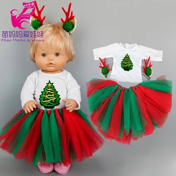 Bebek bebek Noel elbise ren geyiği desen Nenuco Ropa y su Hermanita bebek ren geyiği etek