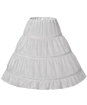 Beyaz Petticoat Çocuklar için Jüpon Kabarık Etek Cancan Kayma Mariage 3 Çemberler Düğün Aksesuarları Jüpon Petticoat Kız Elbise için