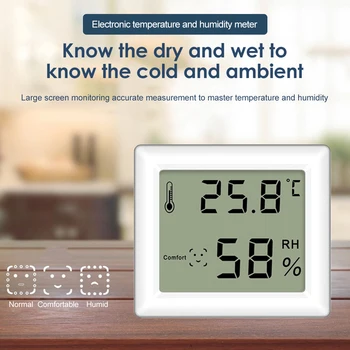 Büyük ekran dijital sıcaklık ve nem ölçer kapalı ev elektronik termometre kuru ve ıslak duvara monte higrometre