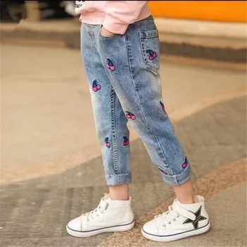 Büyük Kızlar Kot Çocuk Pantolon çocuk pantolonları Koreli Çocuk Giysileri Kot Pantolon Genç Kot Pantolon 4 5 6 7 8 9 10 11 12 13 Yıllar