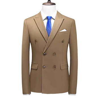 (Ceket + pantolon)2022 Marka giyim Erkekler kruvaze takım elbise / Erkek ince takım elbise / Erkek eğlence damat elbise Blazers boyutu S-6XL