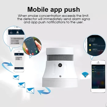 CORUI Tuya Wifi / Zigbee Akıllı Duman Dedektörü Güvenlik Alarm Sistemi Akıllı Yaşam / tuya App Duman Alarmı Yangın Güvenlik Koruma