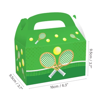 DD121 4 Adet Spor Tenis Topu Rekabet Parti Favor Kutusu Doğum Günü Partisi Şeker Ambalaj Hediye Çanta Bebek Duş Parti Süslemeleri