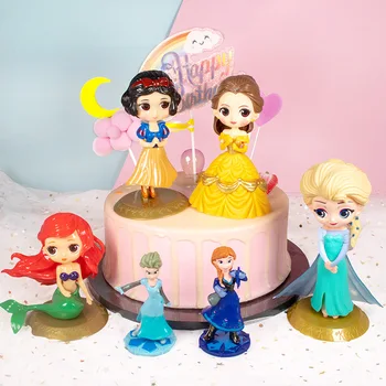 Disney Kar Prenses Anna Elsa Kek Topper Çocuklar İçin Kek Topper Doğum Günü Pastası Dekorasyon Külkedisi Kek Dekor Malzemeleri Hediyeler