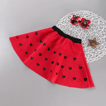 Disney Kız Mickey Minnie Üst + Etek elbise Seti Çocuklar 2 Adet Moda Noel Kostüm Çocuk Giysileri Uzun Kollu 2-9 Yıl
