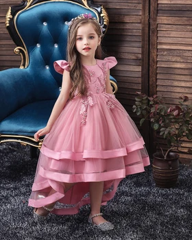 Elbise Kızlar İçin Düğün Parti Elbiseler Çocuklar Prenses Noel Elbise Çocuk Kız Giyim Bebek Kız Çiçek Çizgili Yeni 2021