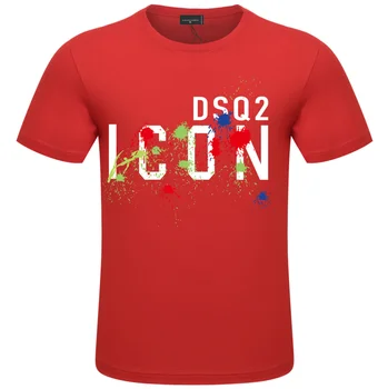 Erkek T-Shirt Kısa Kollu DSQ2 İtalyan Baskı T-Shirt Marka Kadın Pamuk Yaz Mektup Vrouwen Korte Mouwen Rahat T-Shirt