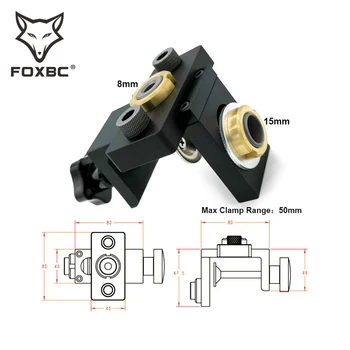 FOXBC Ağaç İşleme 3 in 1 Ayarlanabilir Doweling Jig 8 / 15mm Matkap Ucu Cep Delik Jig Kılavuz Seti