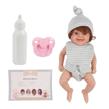 Gerçekçi Yenidoğan Bebek Bebekler Yenidoğan Bebek Silikon Tam Vücut Gerçekçi Simülasyon Sevimli Küçük Bebek