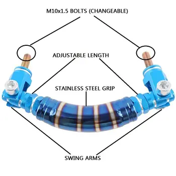 Iç Parçaları Evrensel Titanyum Mavi Altın Otomatik Roll Bar Desteği Araba İç Kavrama Çatı Kolu Alüminyum JDM Araba Kapmak Yükleyici